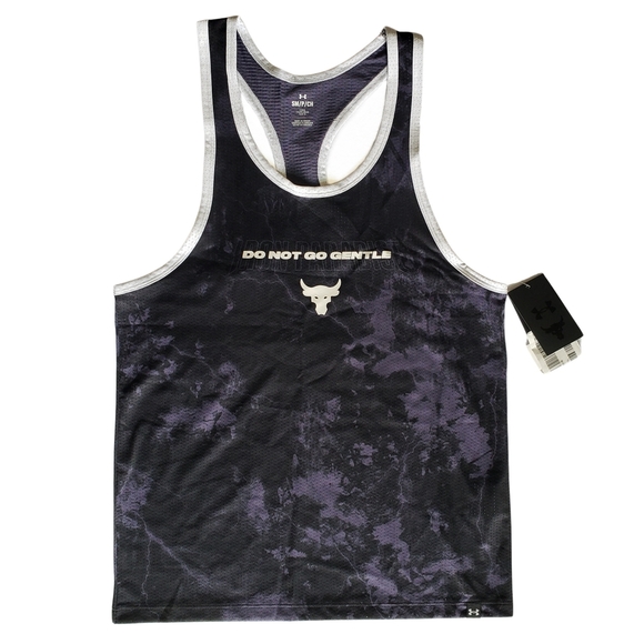 Under Armour Project Rock Tank Top Men Small Project Rock Print Perforated Mesh - Picture 1 of 3